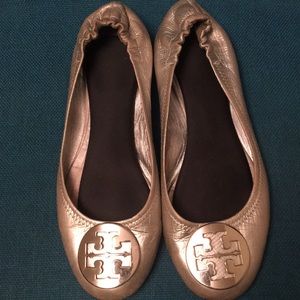 Tory Burch soft leather metallic flats